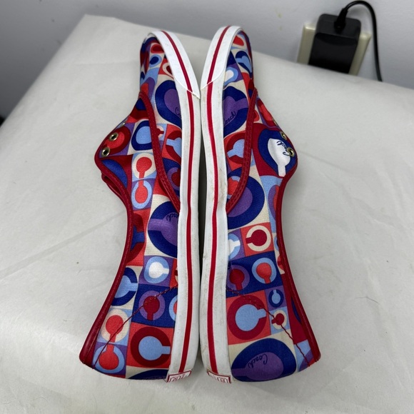 Coach Audrina Patchwork Satin Low Top Sneakers Sz 8.5 - Picture 5 of 10